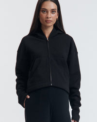 Black Stylish Maternity Cropped Hoodie 7