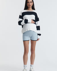 Block Stripe Maternity Lounge Jumper (White/Navy/Tan) 5