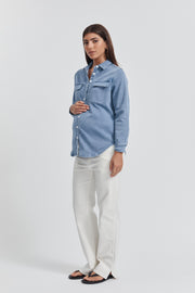 Stylish Maternity Jeans (White) 5