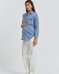 Stylish Maternity Jeans (White) 5
