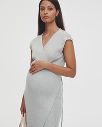Maternity Wrap Dress (Grey Marle) 3