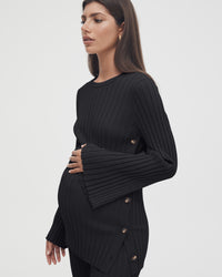 Luxury Maternity Top (Black) 1