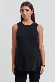 Organic Cotton Maternity Tank (Black) 3