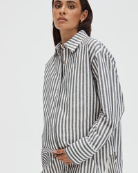 Maternity Linen Shirt (Stripe) 3