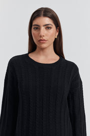 Maternity Cable Knit Jumper (Black) 2