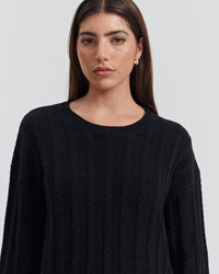 Maternity Cable Knit Jumper (Black) 2