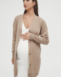 Maternity Cardigan Dress (Tan) 5