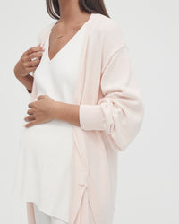 Maternity Wrap Dress (Pink) 4