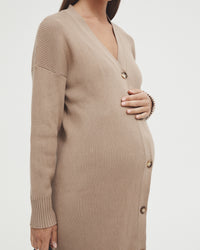 Maternity Cardigan Dress (Tan) 3