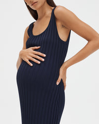 Stylish Maternity Maxi Dress (Navy) 4