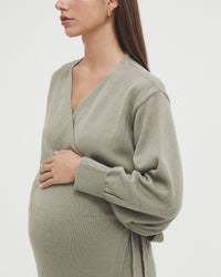 Maternity Wrap Dress (Olive) 2