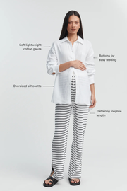 Cotton Gauze LS Shirt (White) - LÉGOE HERITAGE