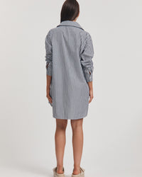 Cotton Maternity Shirtdress (Stripe) 6