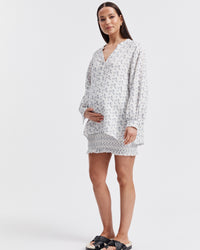 Cotton Shirred Maternity Skirt (Floral) 8