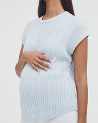 Maternity Cable Knit Top (Powder) 5