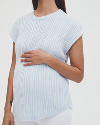 Maternity Cable Knit Top (Powder) 2