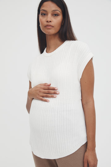 Maternity Cable Knit Top (White) 1