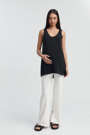 Designer Maternity Black Silk Satin Tank 3