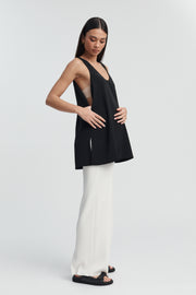 Designer Maternity Black Silk Satin Tank 6