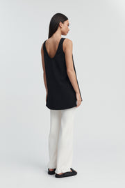 Designer Maternity Black Silk Satin Tank 7