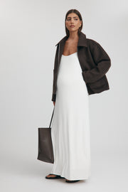 Designer Maternity Bomber (Chocolate) 13