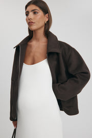 Designer Maternity Bomber (Chocolate) 14