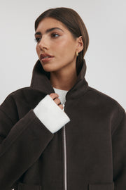 Designer Maternity Bomber (Chocolate) 2 