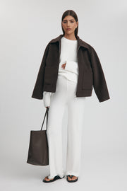 Designer Maternity Bomber (Chocolate) 4
