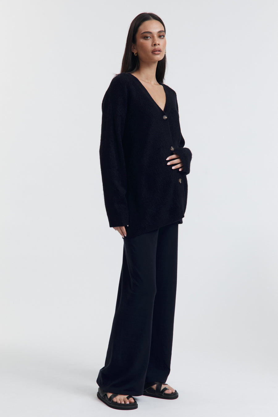 Designer Maternity Cardigan (Dark Navy)  3