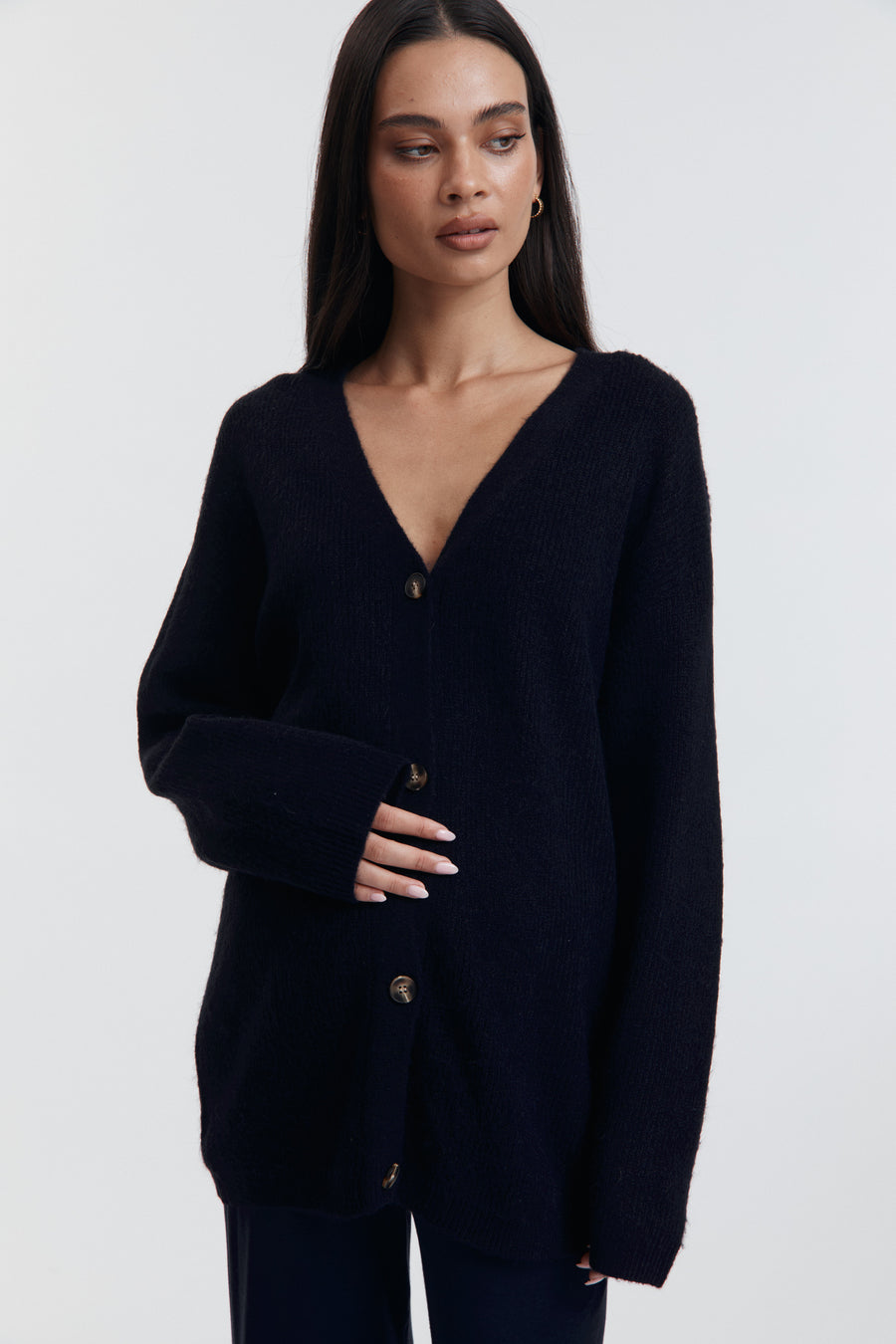 Designer Maternity Cardigan (Dark Navy)  6