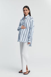 Designer Maternity Cotton Shirt (Stripe) 1