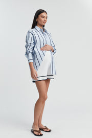 Designer Maternity Cotton Shirt (Stripe) 7