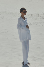 Designer Maternity Crochet Cardigan Top (White) 10