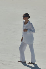 Designer Maternity Crochet Cardigan Top (White) 13