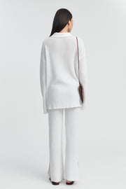 Designer Maternity Crochet Cardigan Top (White) 6