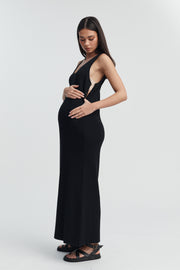 Designer Maternity Dress (Black) 5