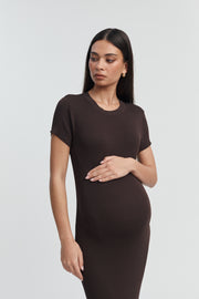 Designer Maternity Dress (Chocolate) 2