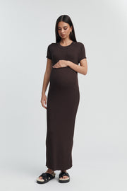 Designer Maternity Dress (Chocolate) 3