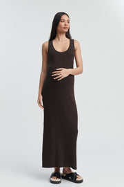 Designer Maternity Dress (Chocolate) 3a