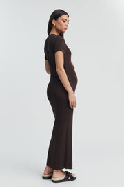 Designer Maternity Dress (Chocolate) 5