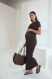 Designer Maternity Dress (Chocolate) 6