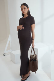 Designer Maternity Dress (Chocolate) 8