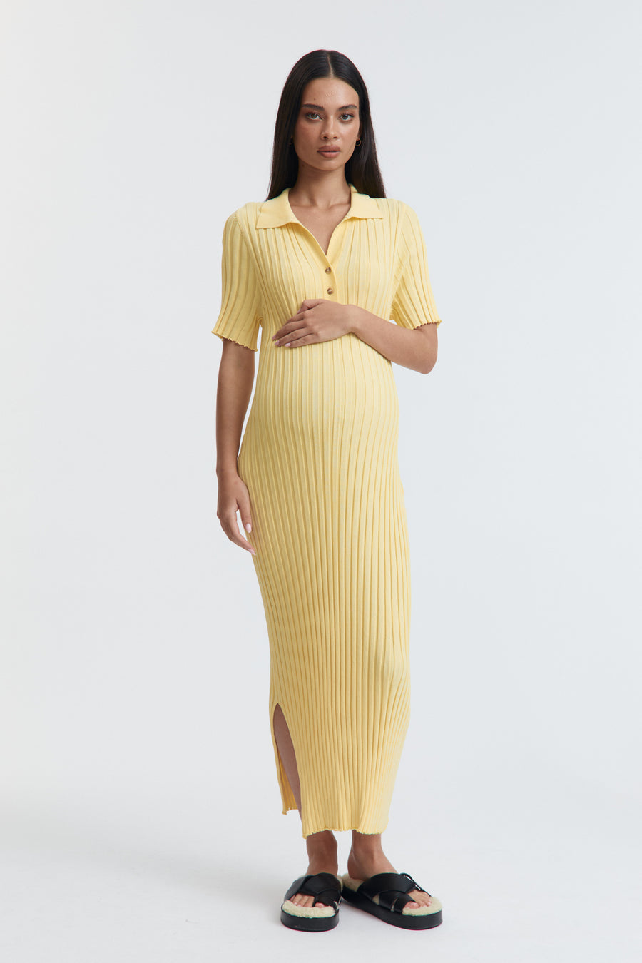 Designer Maternity Dress (Lemon) 1