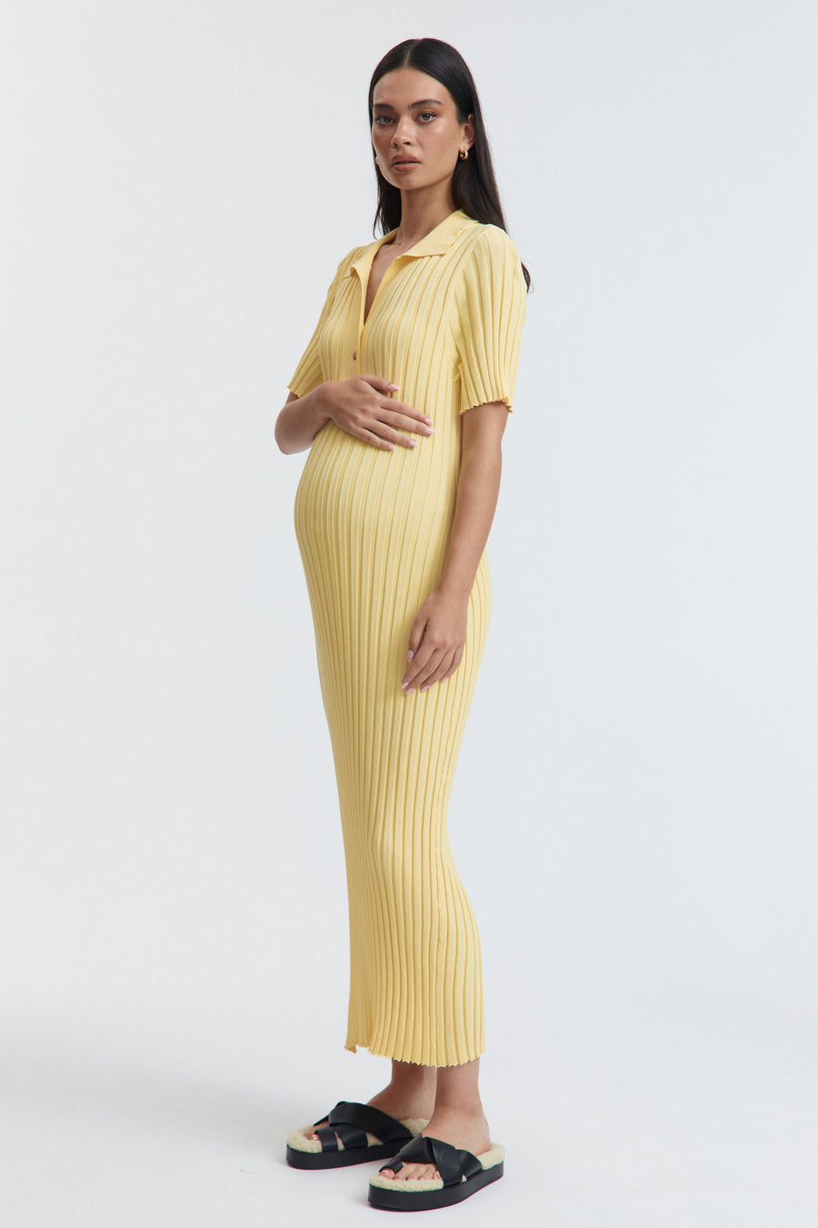 Designer Maternity Dress (Lemon) 2