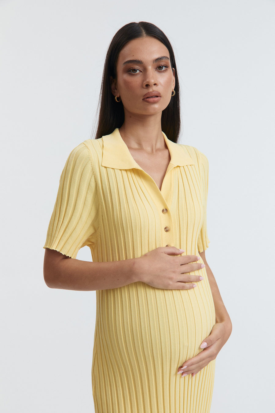 Designer Maternity Dress (Lemon) 3