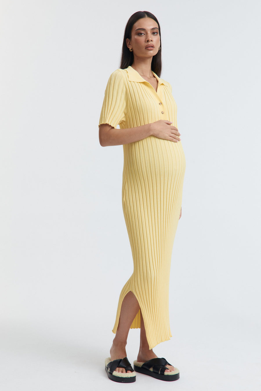 Designer Maternity Dress (Lemon) 4