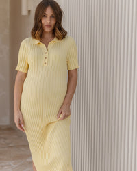 Designer Maternity Dress (Lemon) 6