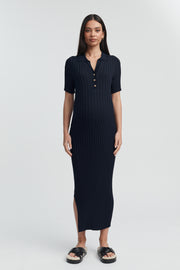 Designer Maternity Dress (Navy) 1