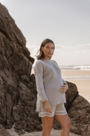 Designer Maternity Jumper (Grey Marle) 15