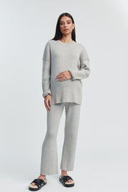 Designer Maternity Jumper (Grey Marle) 2